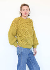 Hand Knit Pullover Yellow