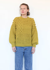 Hand Knit Pullover Yellow