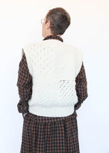 Hand Knit Vest White