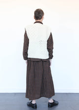 Hand Knit Vest White