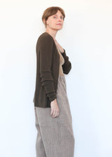 Whole Garment Cardigan - Brown