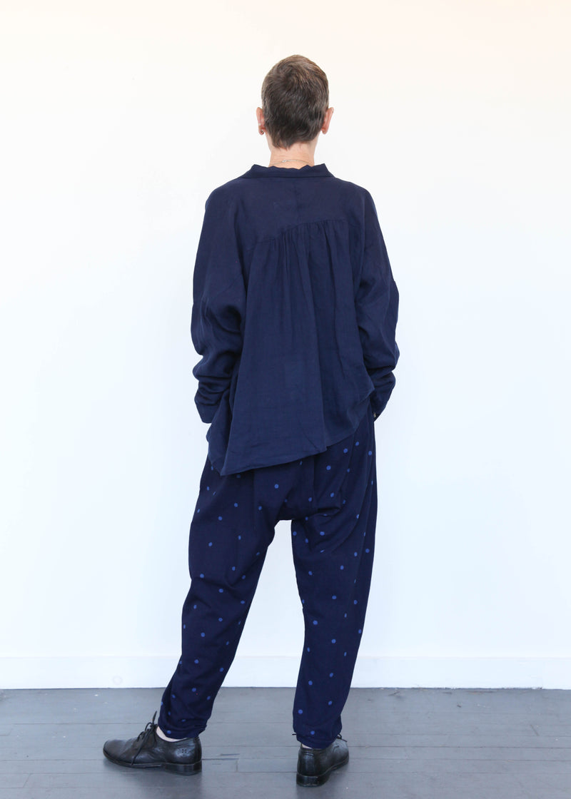 Color Linen Shirt Navy