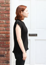 Pleated Sheath Top - Black