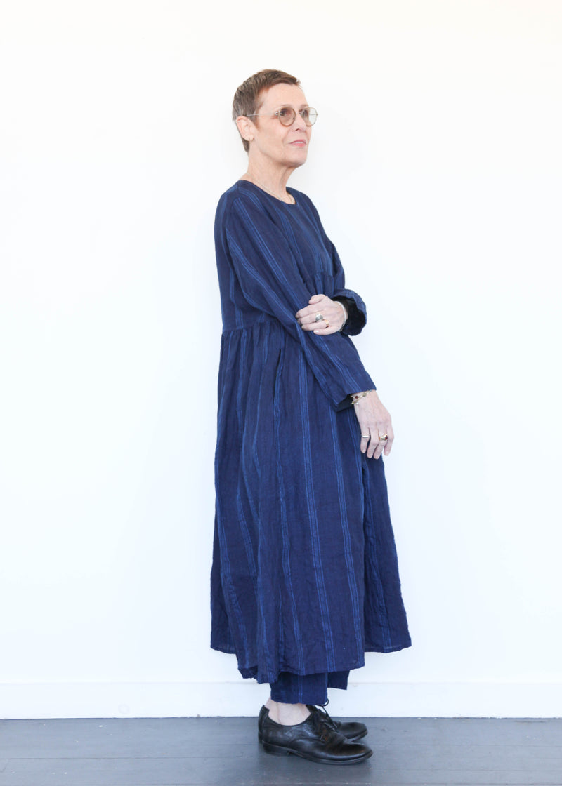 Linen Dobby Stripe Dress