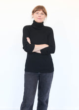 Whole Garment Turtleneck- Black