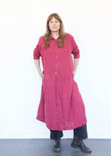 Color Linen Dress Pink