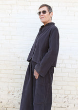 Crop Mandarin Shirt - Fig