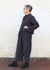 Crop Mandarin Shirt - Fig