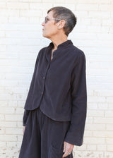 Crop Mandarin Shirt - Fig