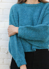 Balloon Sleeve Sweater - Teal