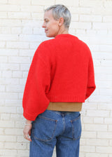 Balloon Sleeve Sweater - Coral