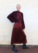 Super Crop Cora Cardigan in Suri Alpaca - Deep Orchid