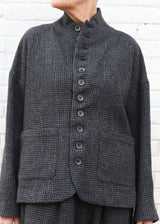 Wool Gauze Houndstooth Jacket