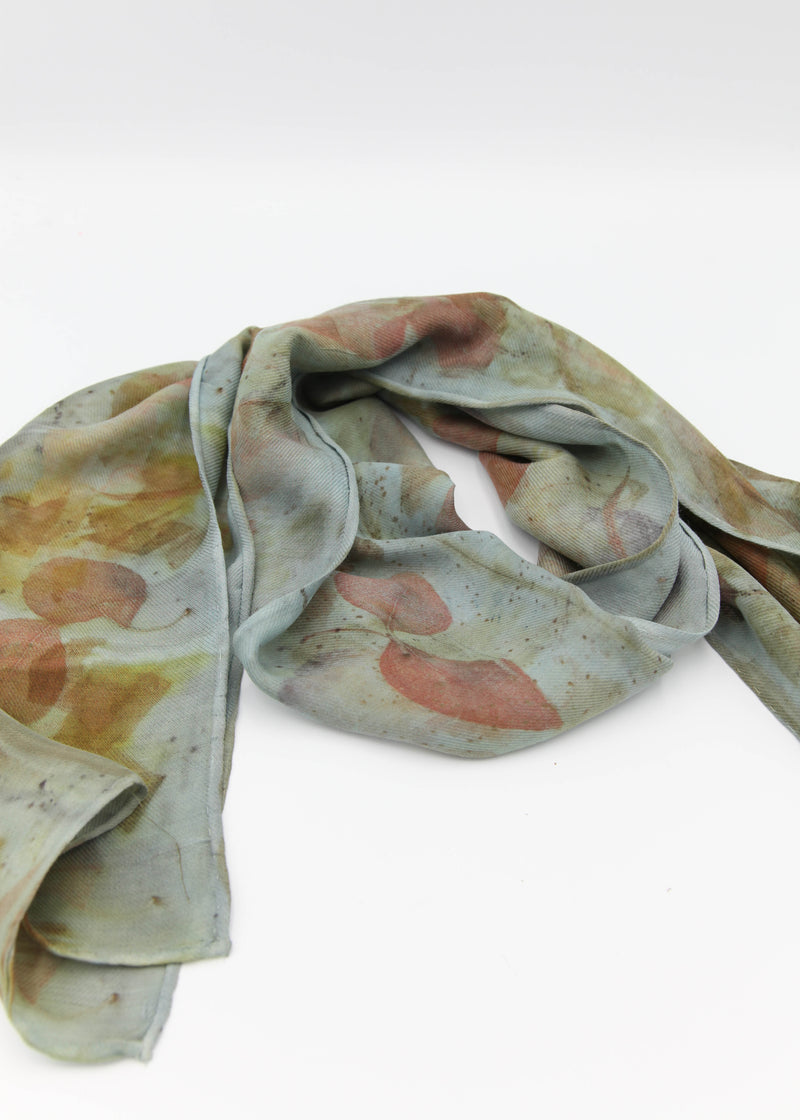 Silk / Merino Wool Eco-Printed Scarf - Multiple Colorways