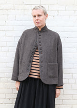 Wool Gauze Houndstooth Jacket