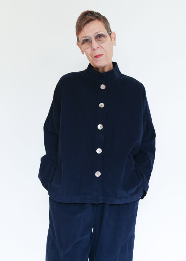 Stand Collar Jacket - Indigo