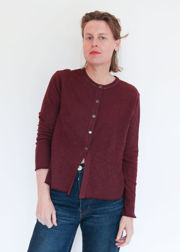 Crop Cardigan - Red Indigo