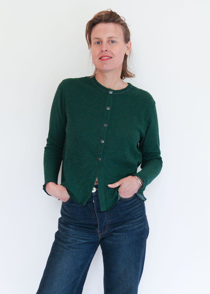 Crop Cardigan - Blue Hunter