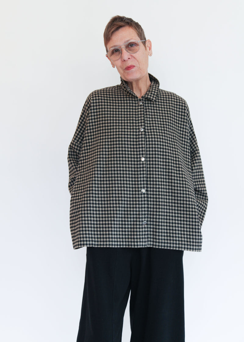 Big Shirt Small Check - Fennel