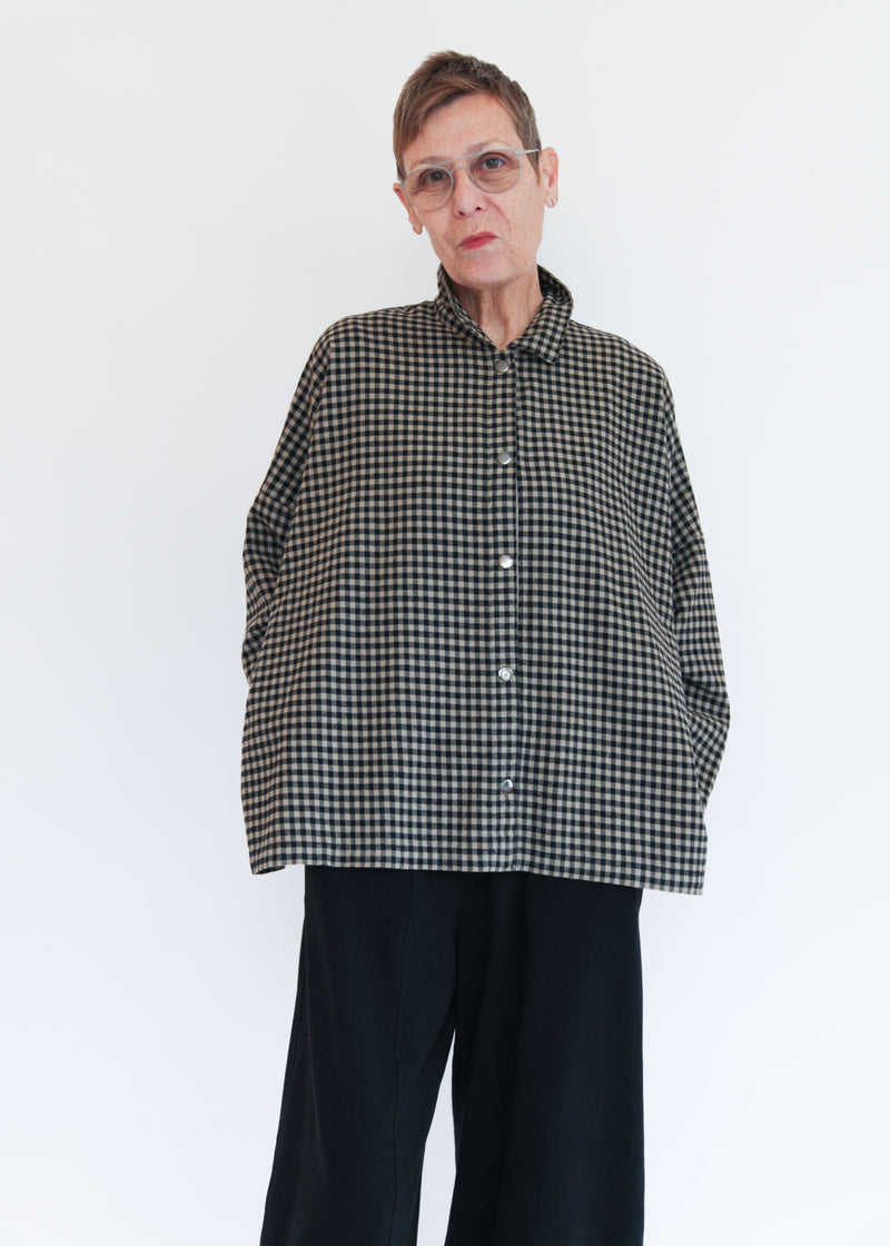 Big Shirt Small Check - Fennel