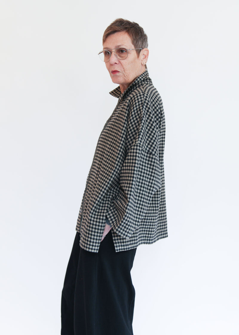 Big Shirt Small Check - Fennel