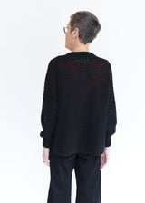 Jane Crochet Sweater - Black