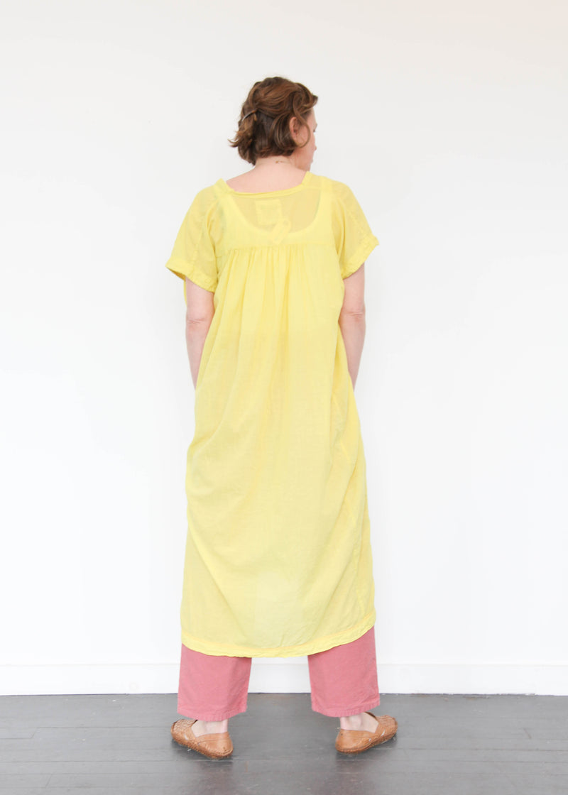 Long V Dress - Lemon