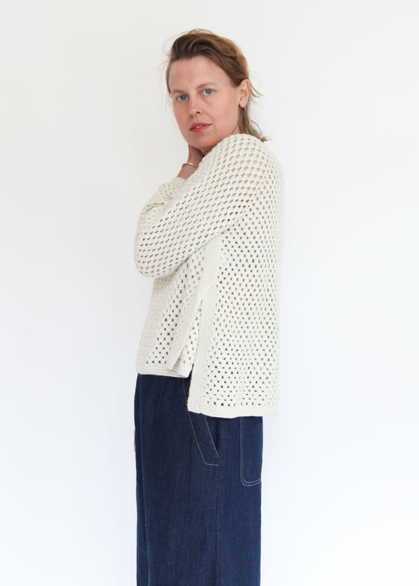 Jane Crochet Sweater - Cream