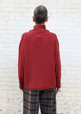 Cashmere High Neck Sweater - Ruby