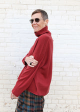 Cashmere High Neck Sweater - Ruby