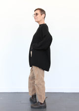 Open Cardigan - Black Melange