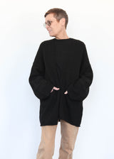 Open Cardigan - Black Melange