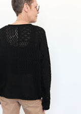 Mix Pointelle Crewneck - Black