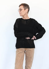 Mix Pointelle Crewneck - Black