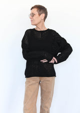 Mix Pointelle Crewneck - Black