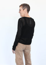 Pointelle Cardigan - Black