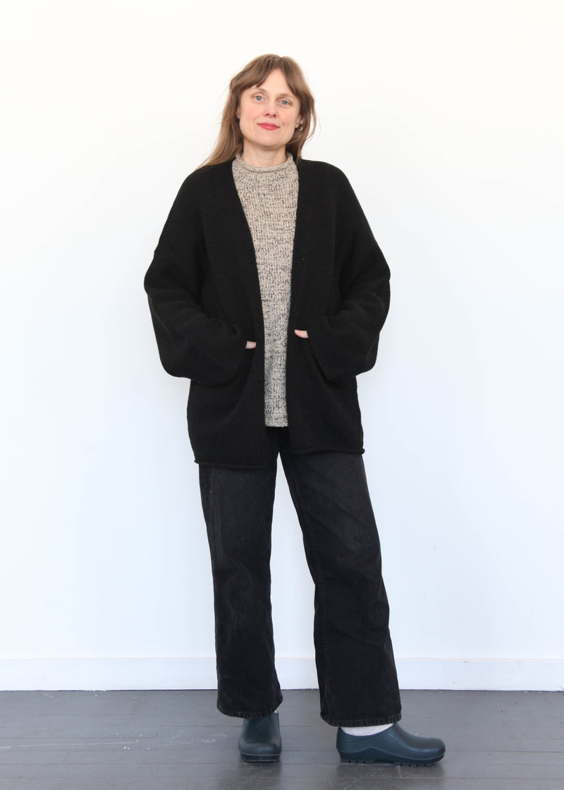 Open Cardigan - Black Melange