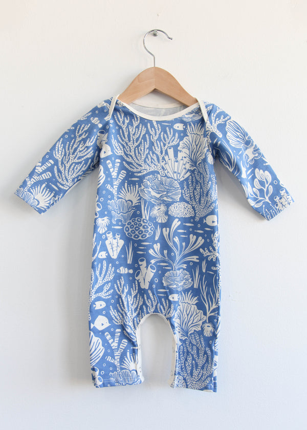 Long-Sleeve Romper - Corals Blue