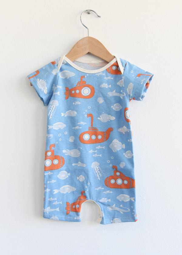 Summer Romper - Submarines Blue & Orange