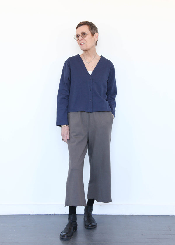 Rib Crop Pant - Clove