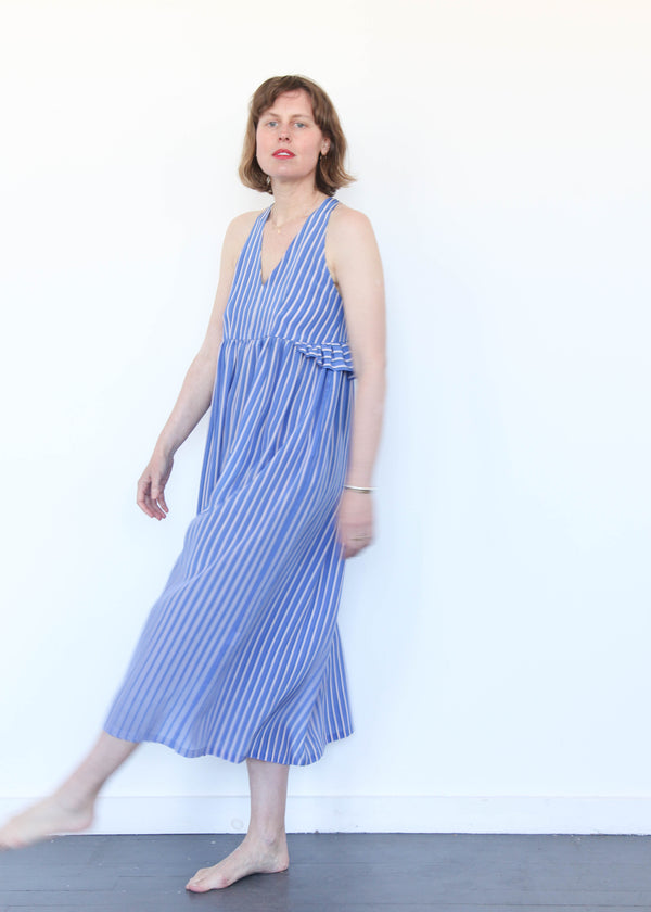 Silk Striped Maxi Dress