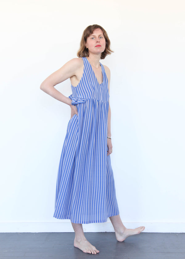 Silk Striped Maxi Dress