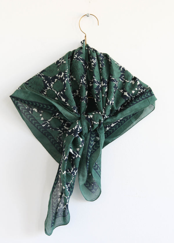 Scarf No680 - Bottle Green