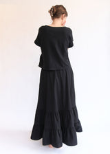 Tuck Gathered Skirt - Black OS