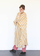 Striped Caftan Dress - Light Yellow