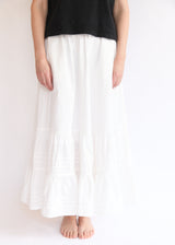 Tuck Gathered Skirt - White OS
