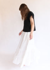 Tuck Gathered Skirt - White OS