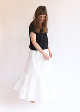 Tuck Gathered Skirt - White OS