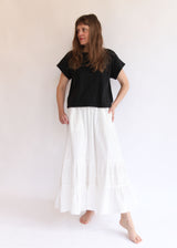 Tuck Gathered Skirt - White OS