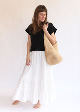 Tuck Gathered Skirt - White OS